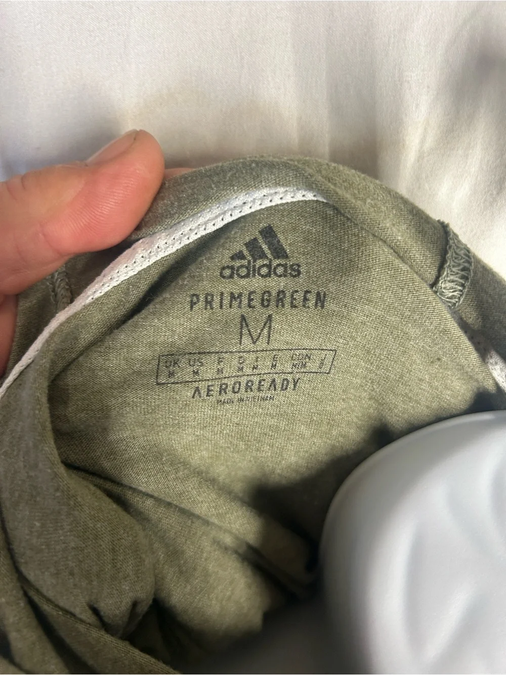 adidas Olive Green Hooded Pullover with White Stripes